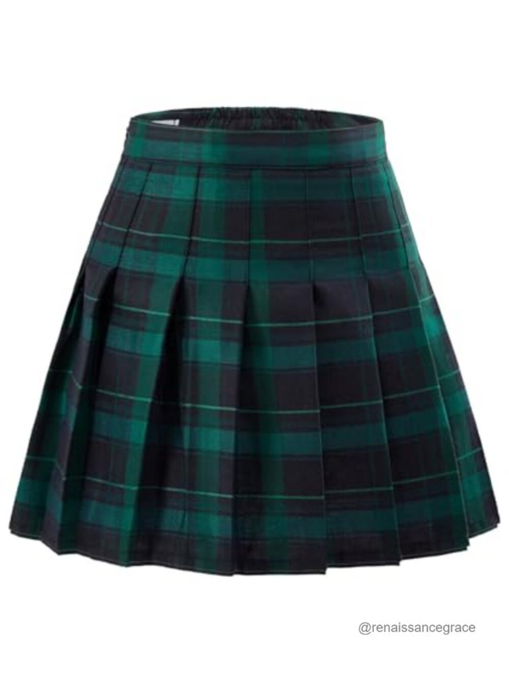 High Waisted Pleated Skort with Built-in Shorts Polyester Blend
